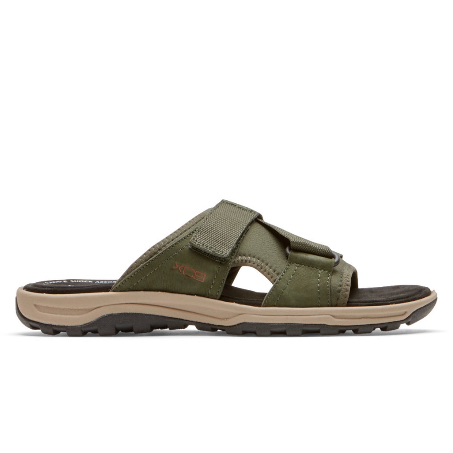 Técnica De Trilha Masculina Rockport Ii Velcro Slide Olive