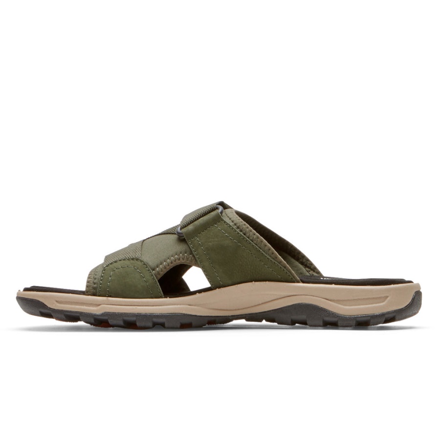 Técnica De Trilha Masculina Rockport Ii Velcro Slide Olive