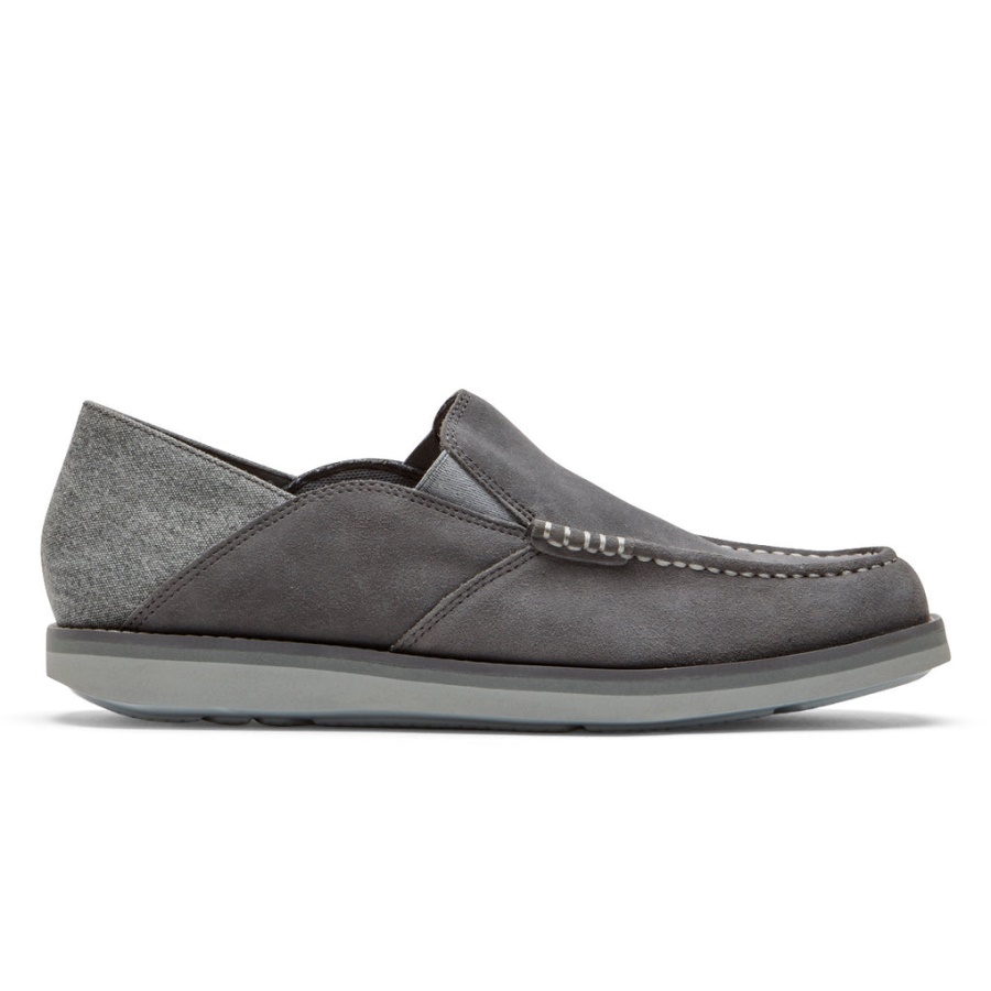 Mocassim Masculino Rockport Tucker Veneziano Crush Back Mocassim Aço Cinza
