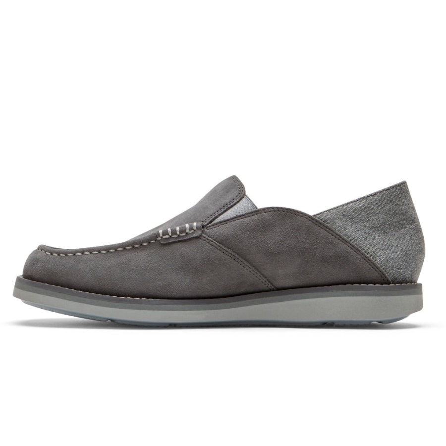 Mocassim Masculino Rockport Tucker Veneziano Crush Back Mocassim Aço Cinza