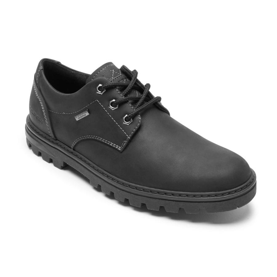 Rockport Masculino Weather Ou Não Oxford Impermeável Couro Preto