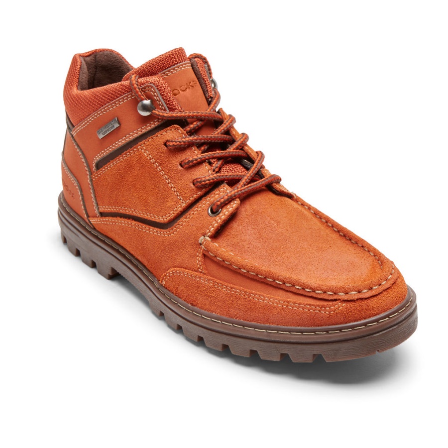 Bota Masculina Rockport à Prova De Intempéries Impermeável Bombay Brown