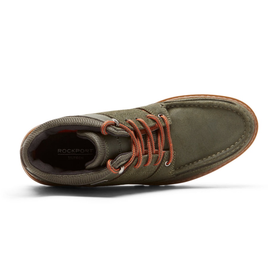 Bota Masculina Rockport à Prova D'água Camurça Alcaparra