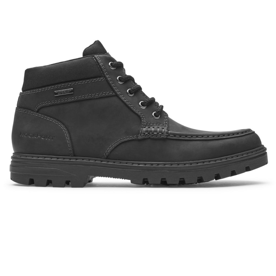 Rockport Masculino Pronto Para O Clima Moc Boot Impermeável Black Lea