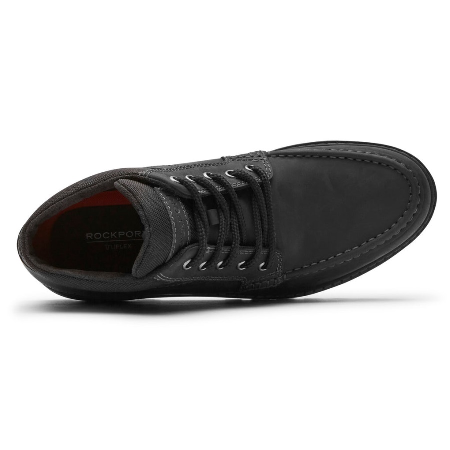 Rockport Masculino Pronto Para O Clima Moc Boot Impermeável Black Lea