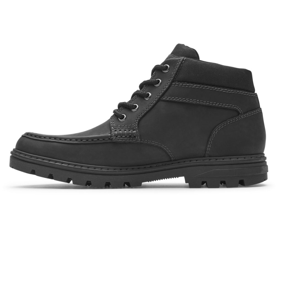 Rockport Masculino Pronto Para O Clima Moc Boot Impermeável Black Lea