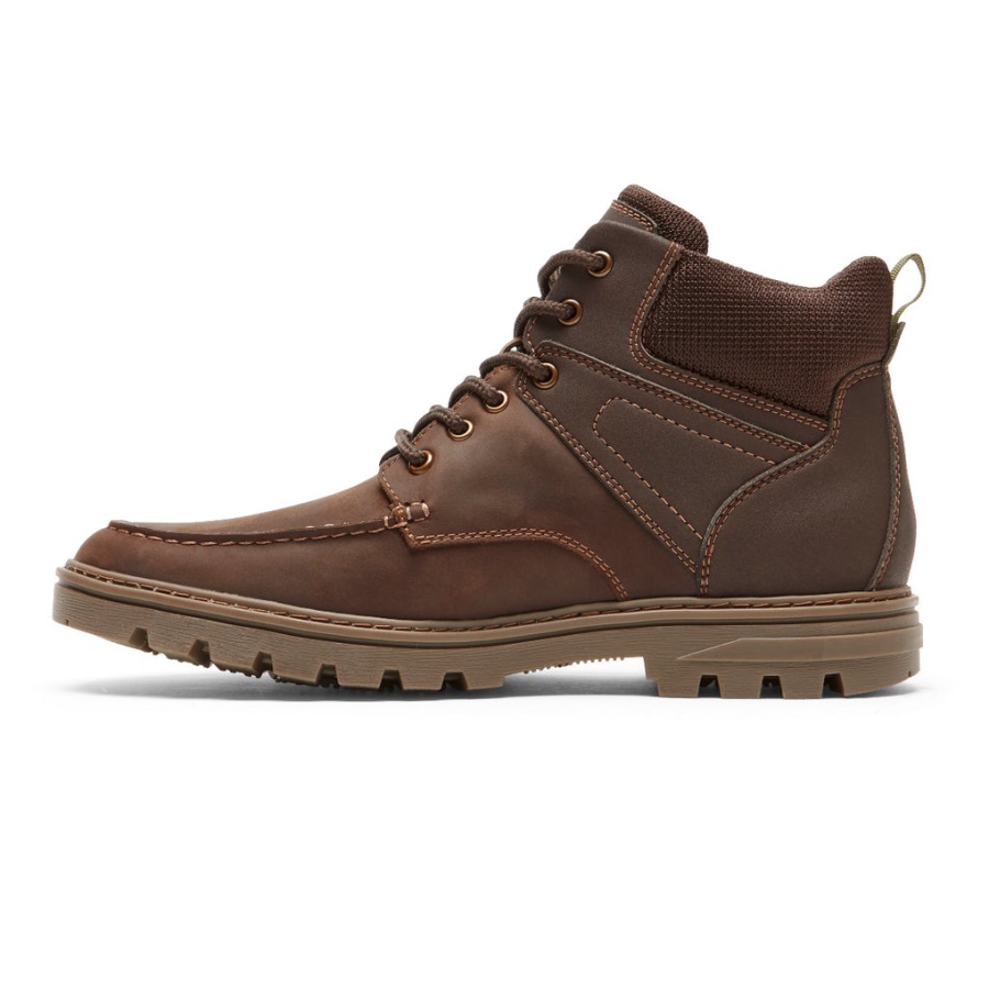 Bota Moc Toe Masculina Rockport à Prova D'água Camurça De Couro Java