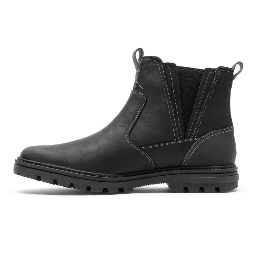 Rockport Masculino Weather Ou Não Chelsea Boot Impermeável Couro Camurça Preta