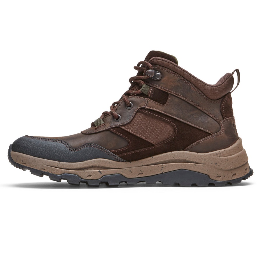 Rockport Masculino Xcs Path Mid Boot Impermeável Couro Java Camurça