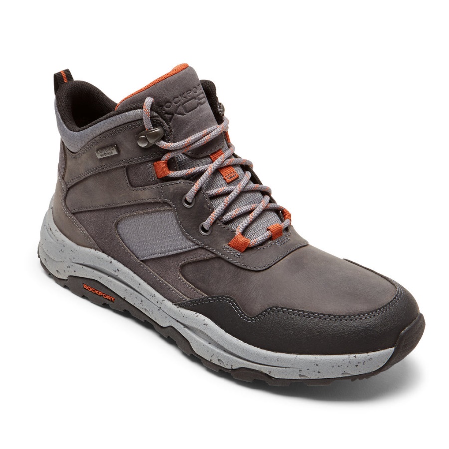 Rockport Masculino Xcs Path Mid Boot-impermeável Aço Cinza Camurça