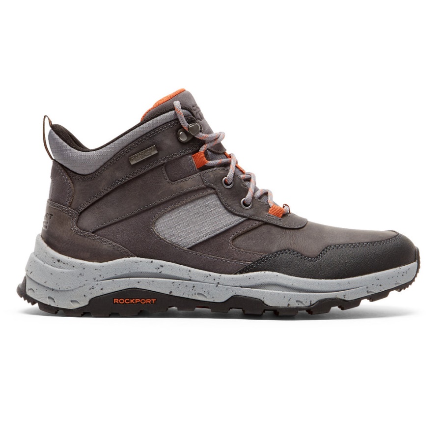 Rockport Masculino Xcs Path Mid Boot-impermeável Aço Cinza Camurça