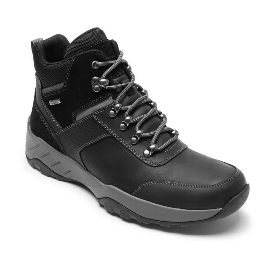 Bota Trekker Masculina Rockport Xcs Spruce Peak Impermeável Preta