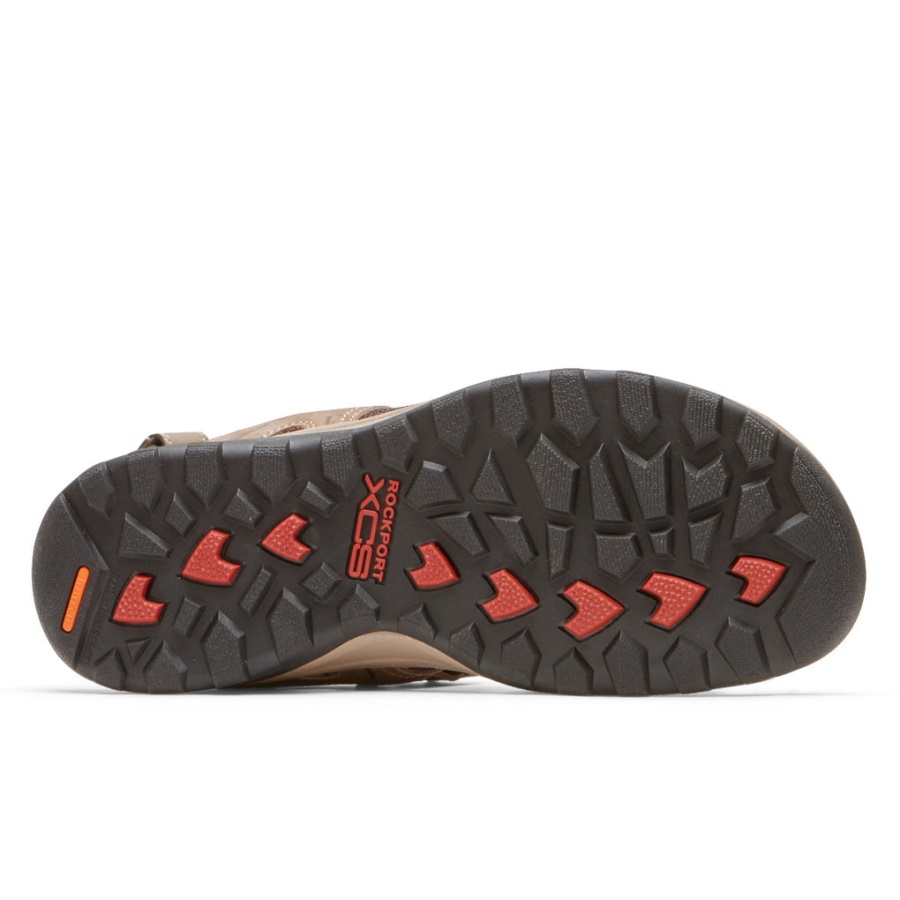 Sandália Ajustável Xcs Trail Dos Homens Rockport Taupe