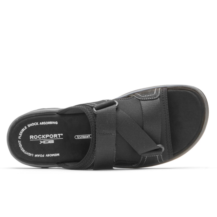 Rockport Masculino Xcs Trilha Técnica Ii Velcro Slide Preto