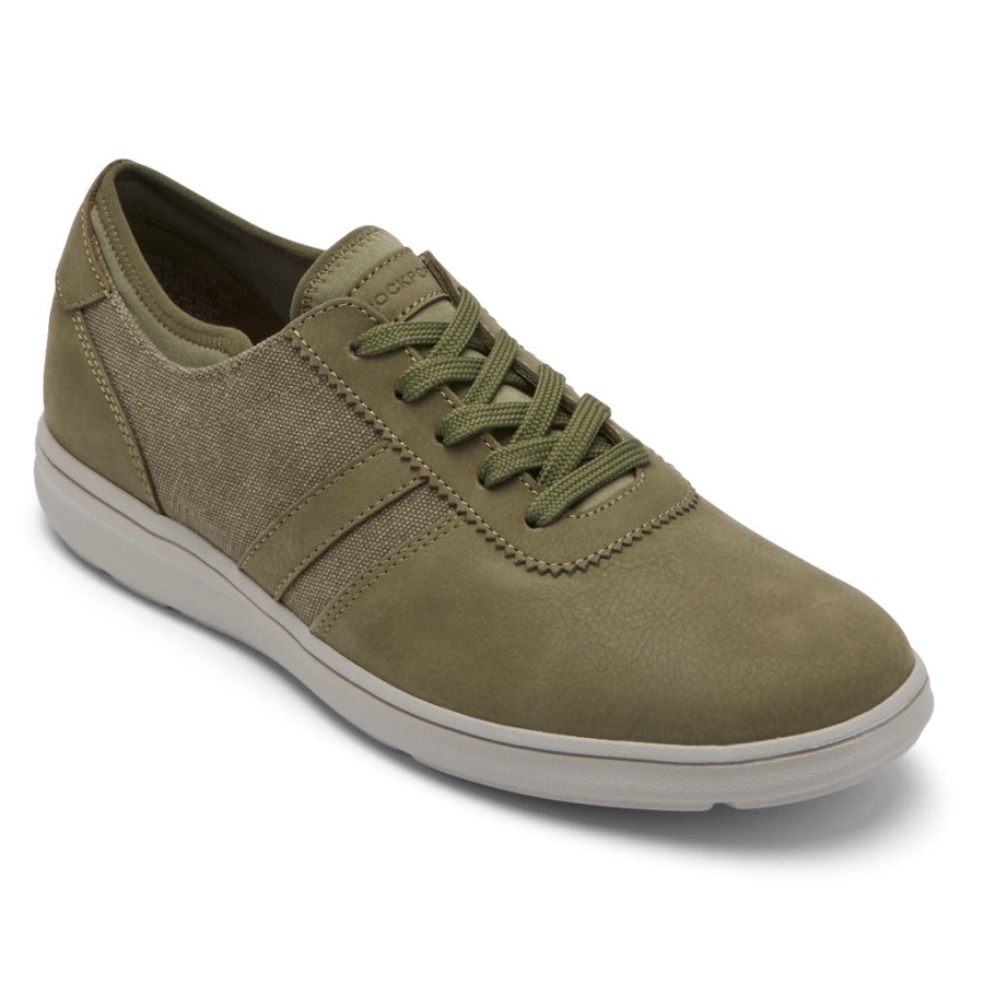 Tênis Ubal Ubal De 5 Olhos Masculino Rockport Zaden Em Lona Nobuck Verde-oliva