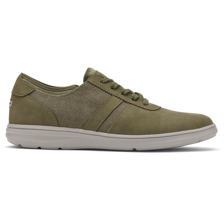 Tênis Ubal Ubal De 5 Olhos Masculino Rockport Zaden Em Lona Nobuck Verde-oliva