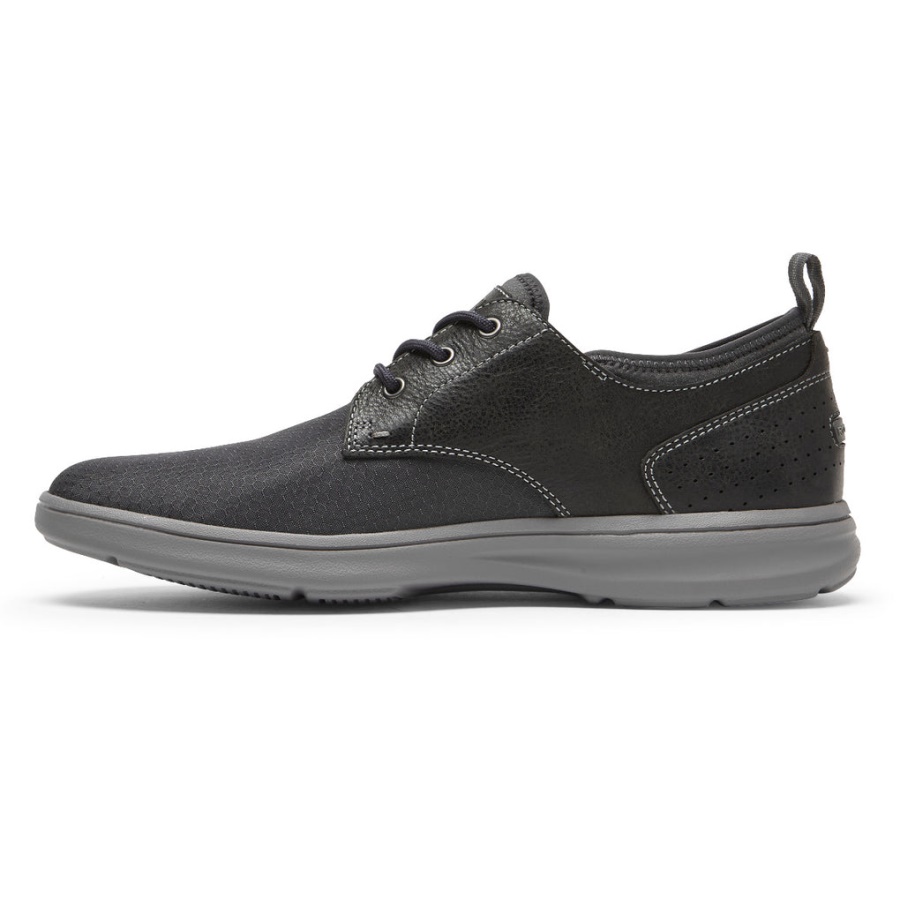 Rockport Masculino Zaden Bico Liso Oxford Sombra Escura Couro Camurça Rasga