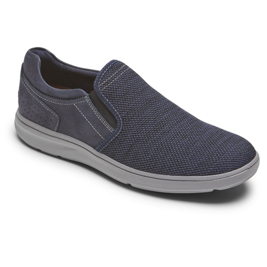 Rockport Masculino Zaden Slip-on Navy Malha Nobuck