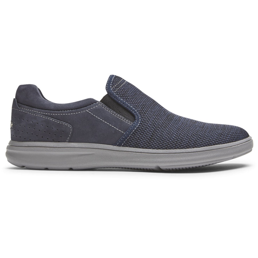 Rockport Masculino Zaden Slip-on Navy Malha Nobuck