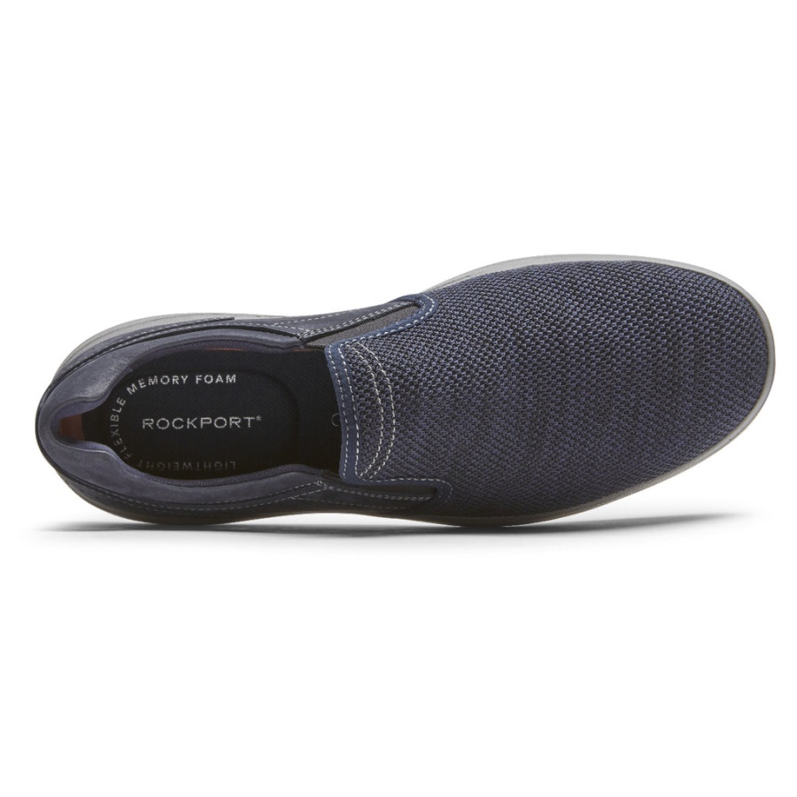 Rockport Masculino Zaden Slip-on Navy Malha Nobuck
