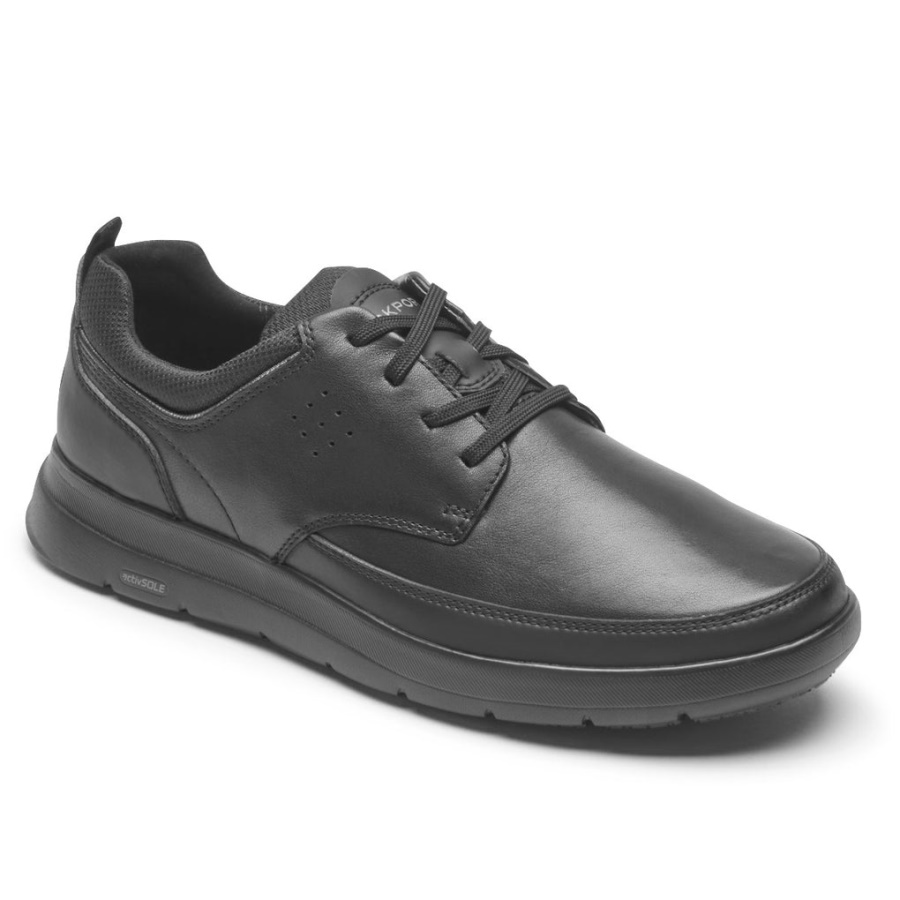 Tênis Truflex Cayden Masculino Rockport Bico Liso Couro Preto