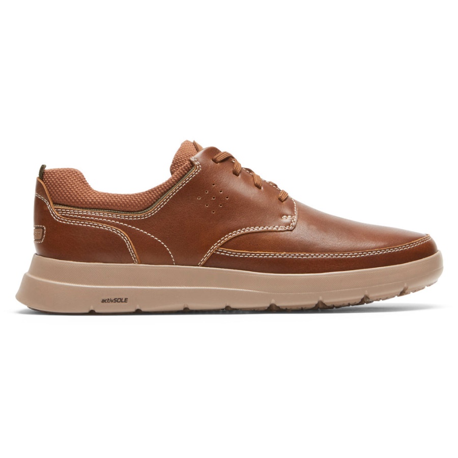 Tênis Truflex Cayden Masculino Rockport Bico Liso Madeira Couro