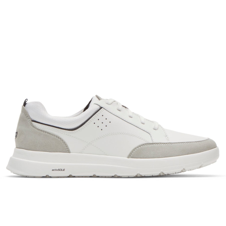 Sapatilha Masculina Truflex Cayden Rockport Couro Branco Vapor