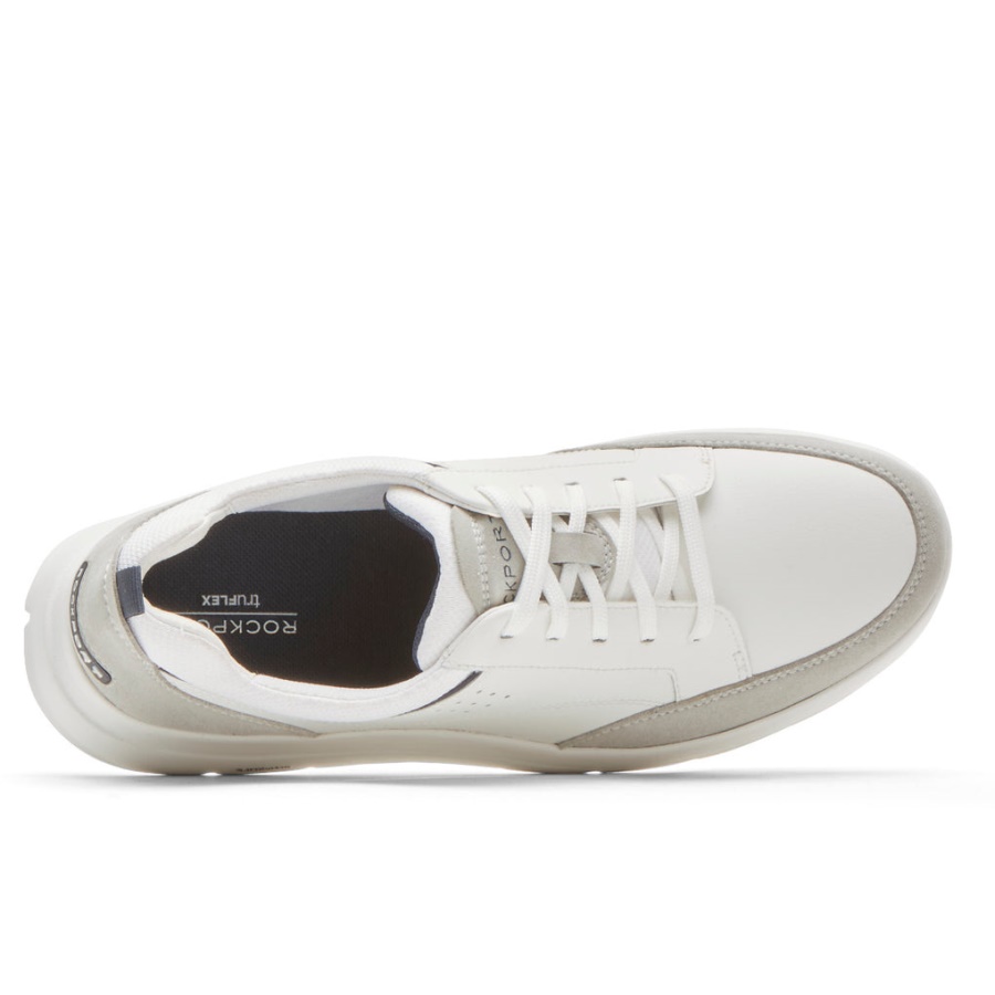 Sapatilha Masculina Truflex Cayden Rockport Couro Branco Vapor