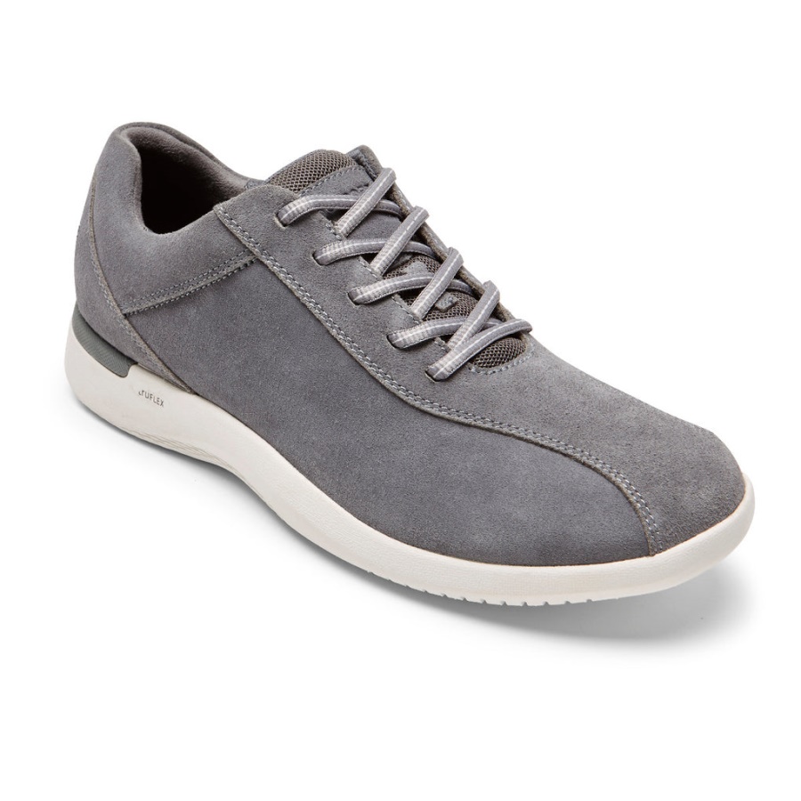 Tênis Masculino Rockport Truflex Fly Taconic Camurça Cinza Aço