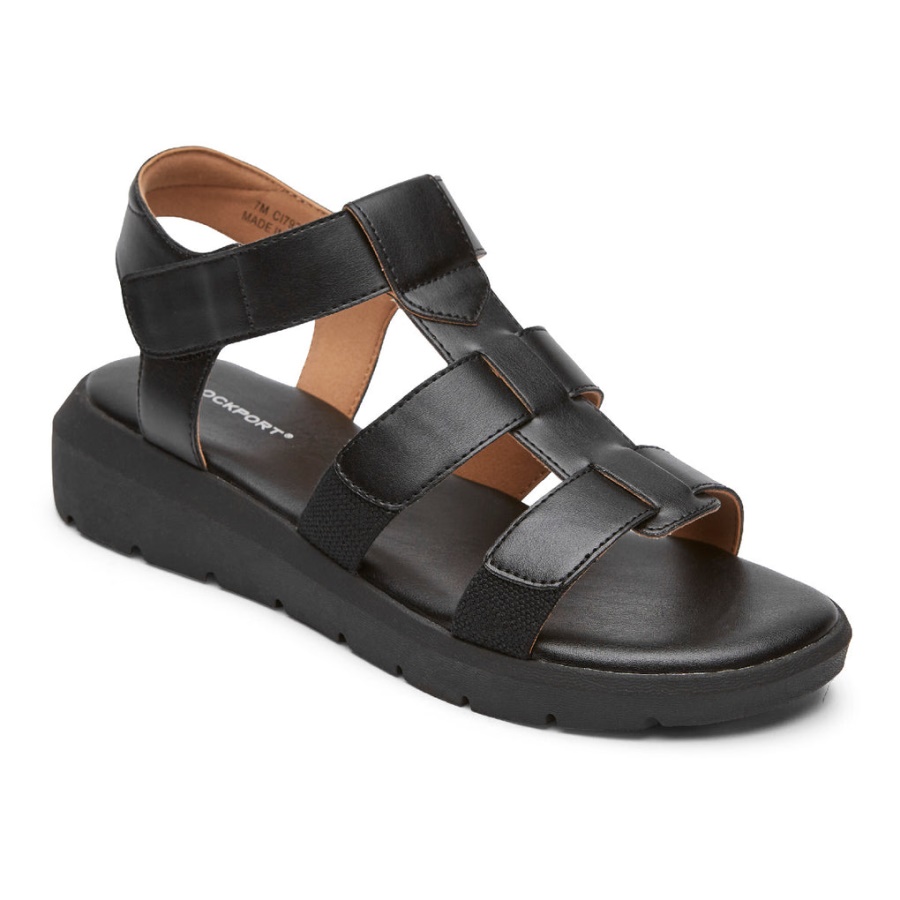 Sandália Rockport Feminina Abbie T-strap Preta
