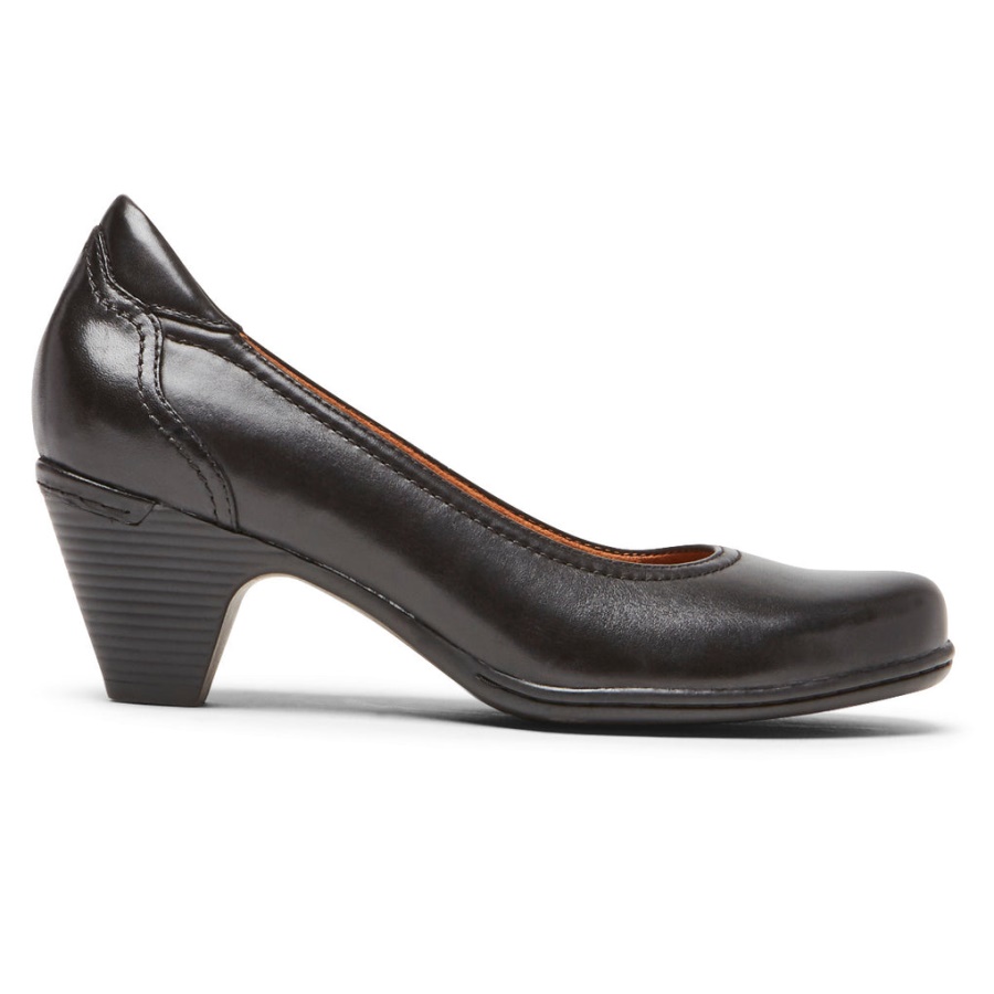 Salto Adaline Feminino Rockport Couro Preto