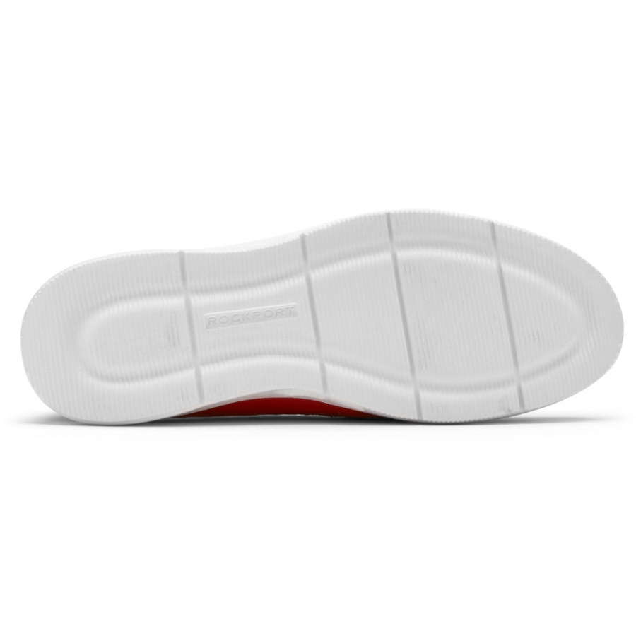 Mocassim Feminino Ayva Lavável Rockport Salsa Vermelho Couro Lavável