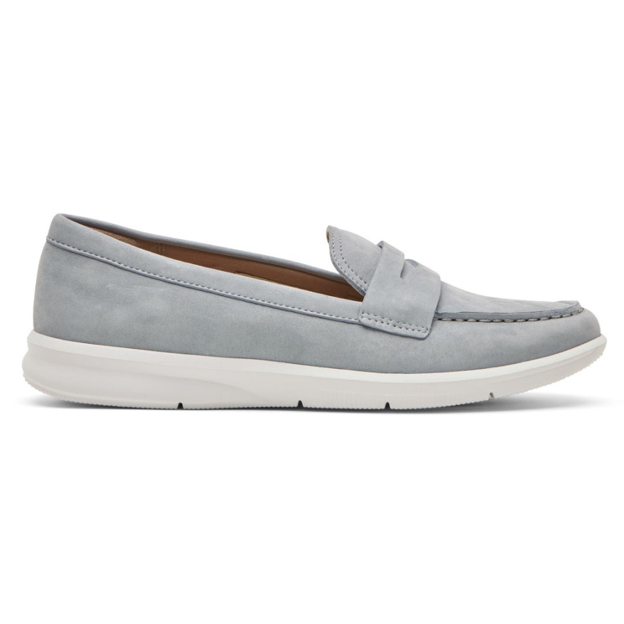 Mocassim Feminino Lavável Ayva Rockport Cambraia Azul