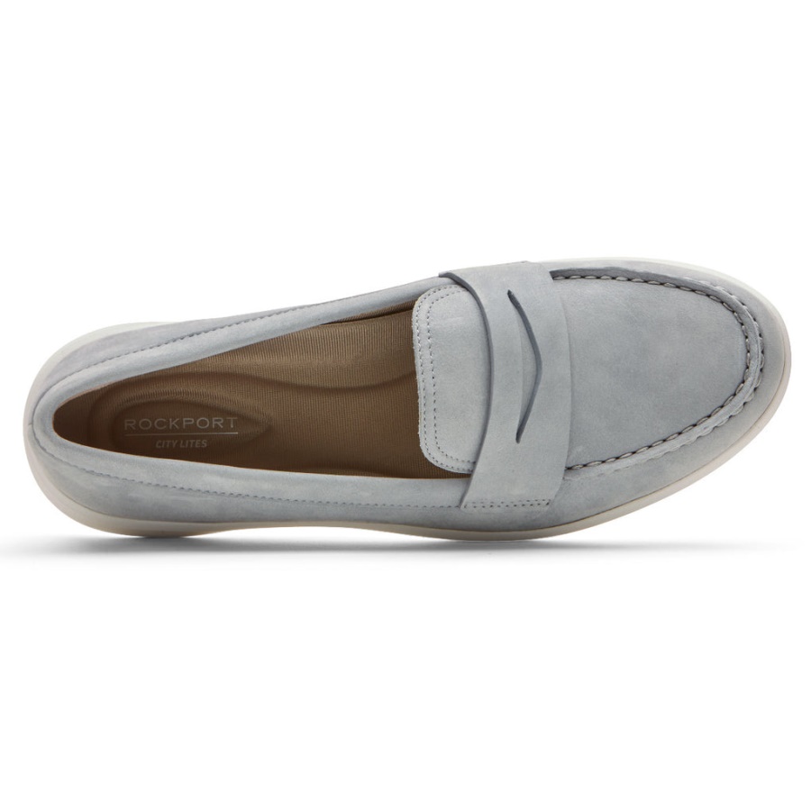 Mocassim Feminino Lavável Ayva Rockport Cambraia Azul
