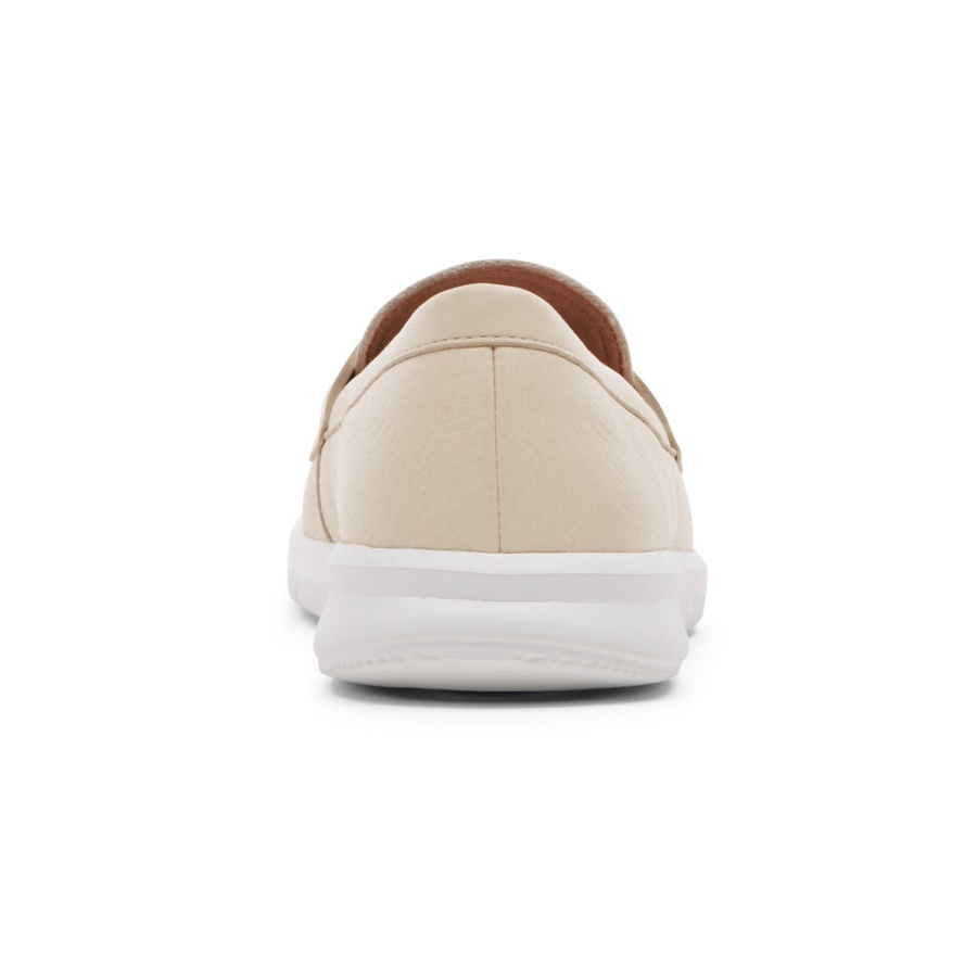 Mocassim Feminino Lavável Ayva Rockport Baunilha