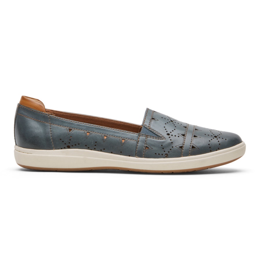 Baile Feminino De Rockport Slip-on Azul