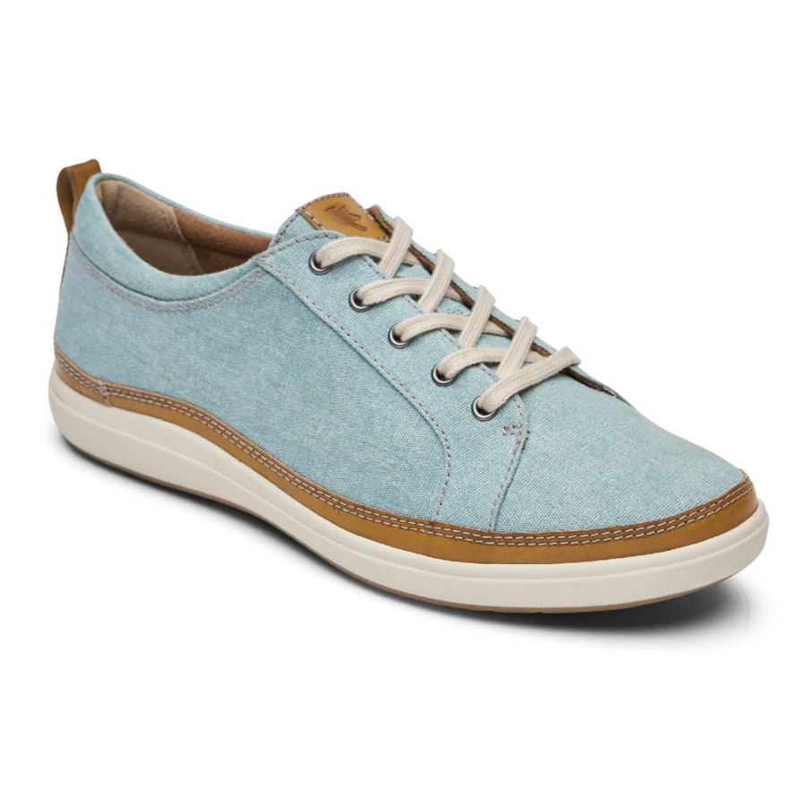 Sapatilha Bailee Feminina Rockport Lona Azul Mineral