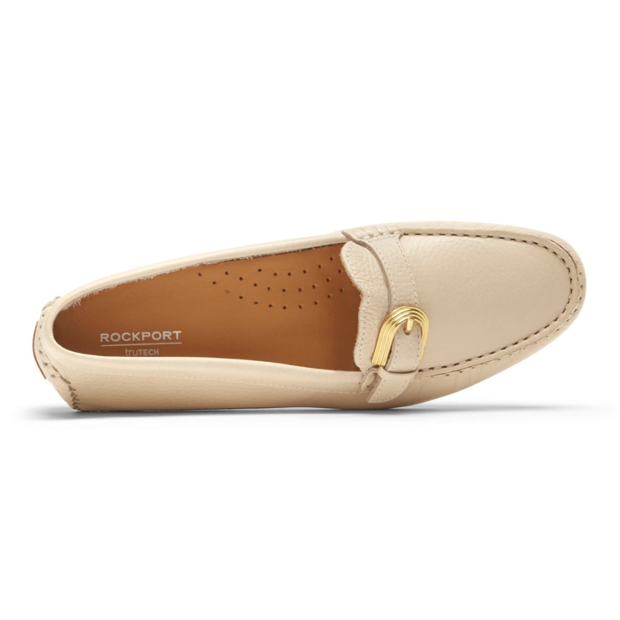 Mocassim Feminino Rockport Bayview Com Fivela Baunilha