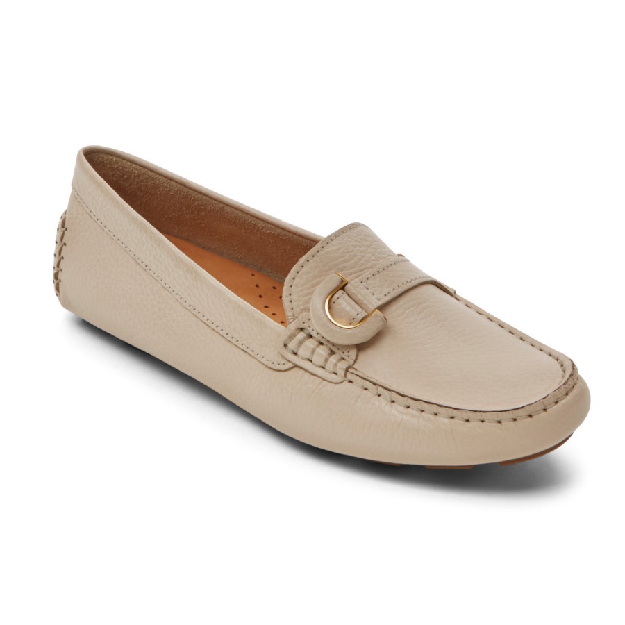 Mocassim Feminino Rockport Bayview Anel De Baunilha