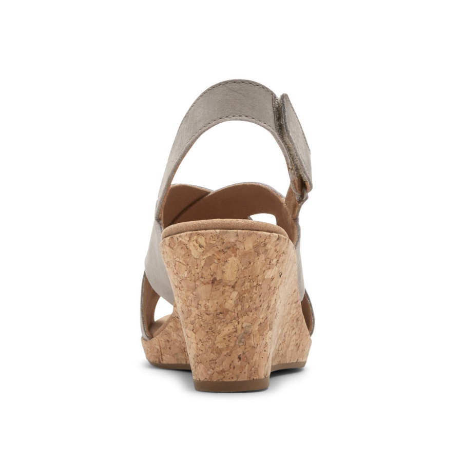 Rockport Feminino Briah Slot Slingback Sandália Dove Nubuck