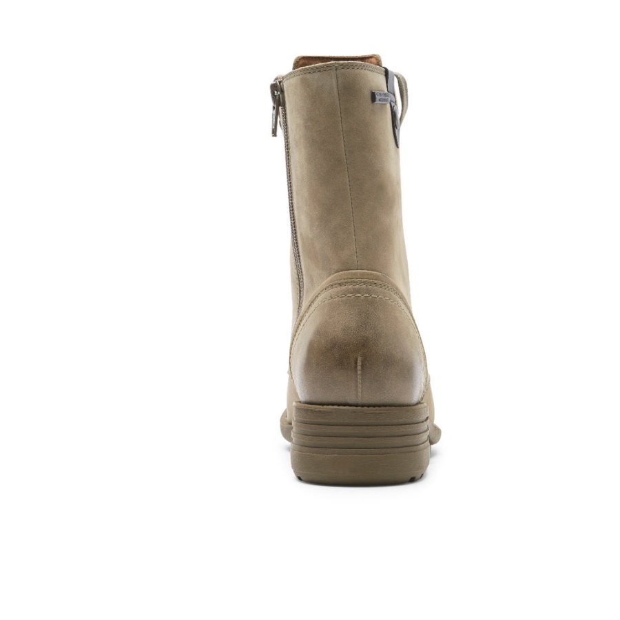 Bota Feminina Brunswick Rockport Impermeável Cinza Taupe