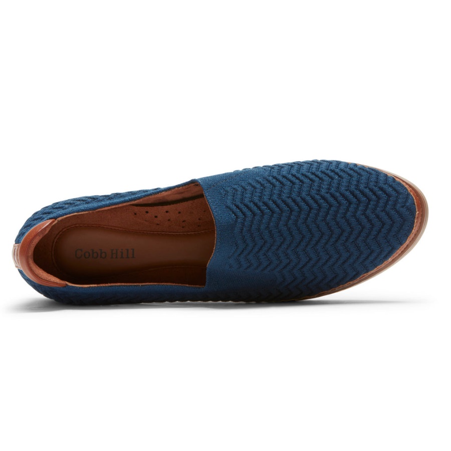 Rockport Feminino Cobb Hill Camryn Slip-on Pedra Azul Têxtil Eco