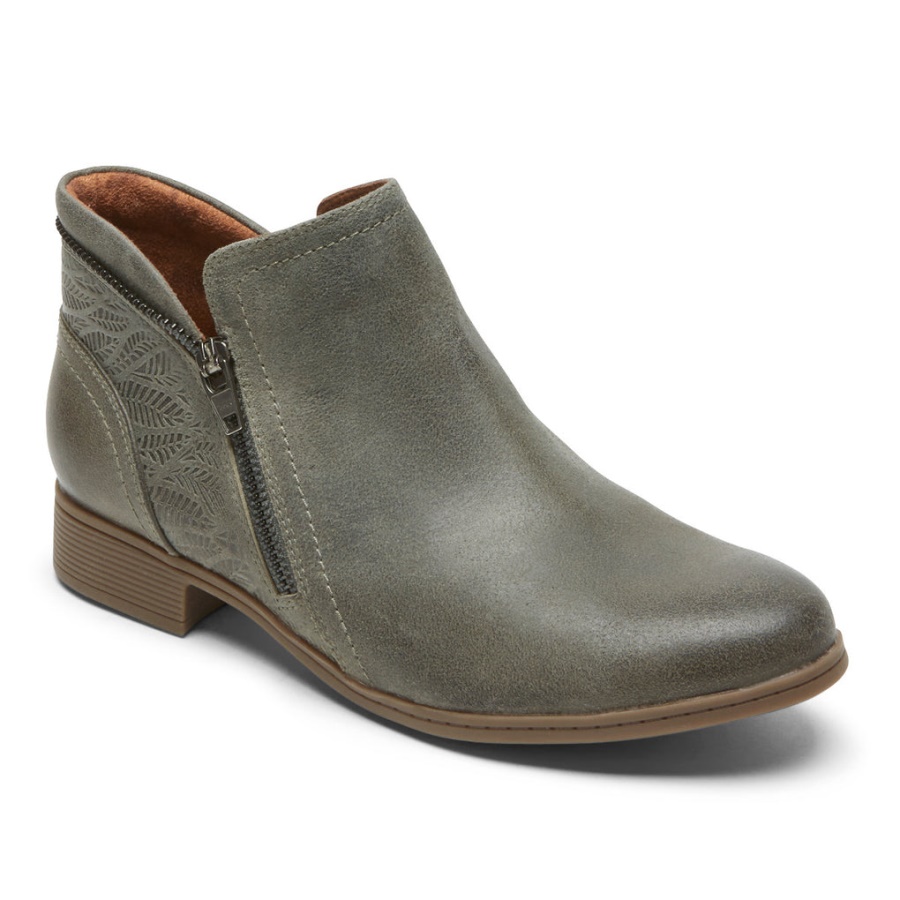 Botinha Crosbie Feminina Rockport Cinza Verde