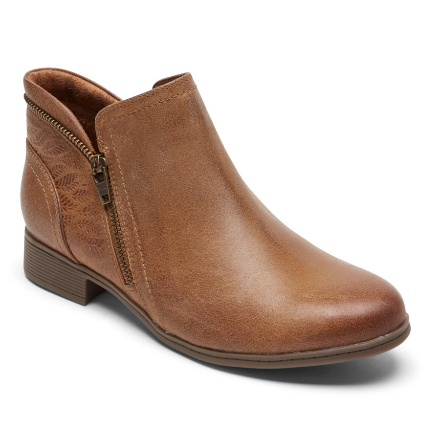 Botinha Crosbie Feminina Rockport Bronzeado