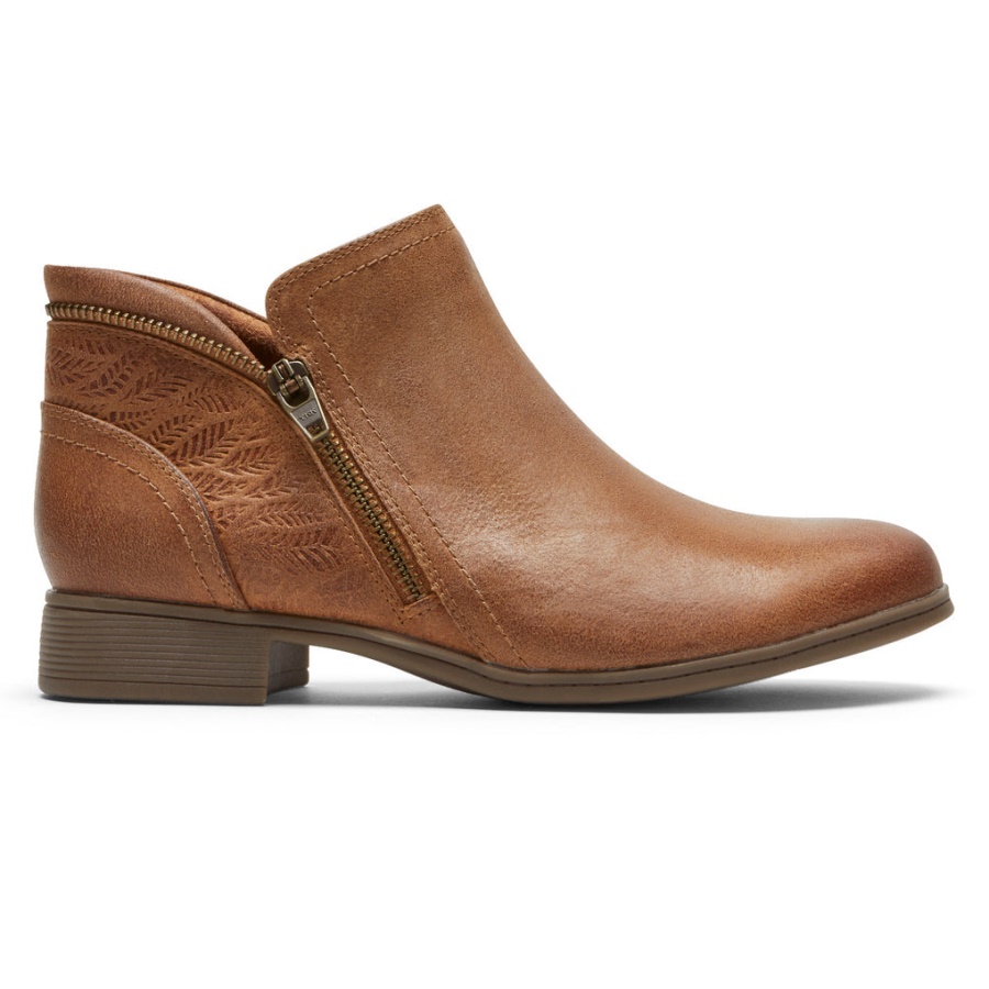 Botinha Crosbie Feminina Rockport Bronzeado