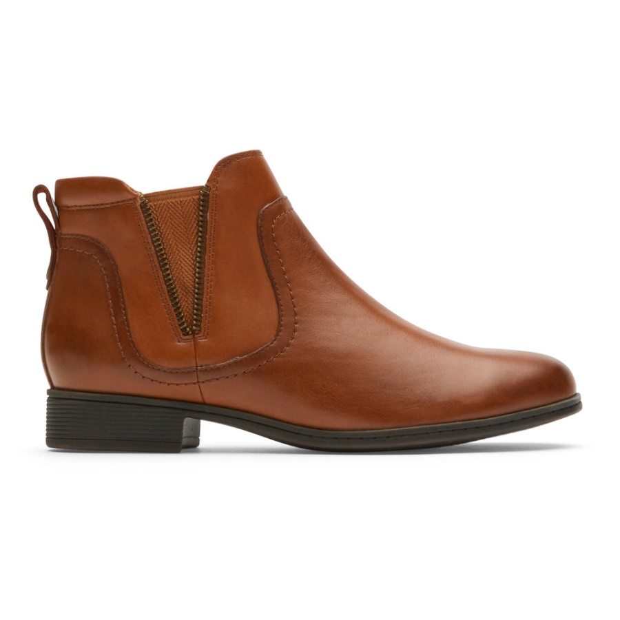 Bota Crosbie Gore Feminina Rockport Toffee Tan