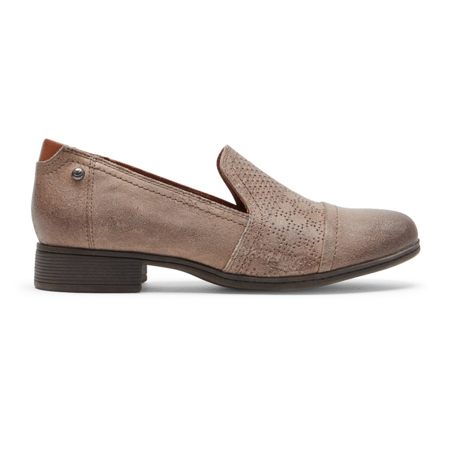 Crosbie Slip-on Taupe Feminino Rockport