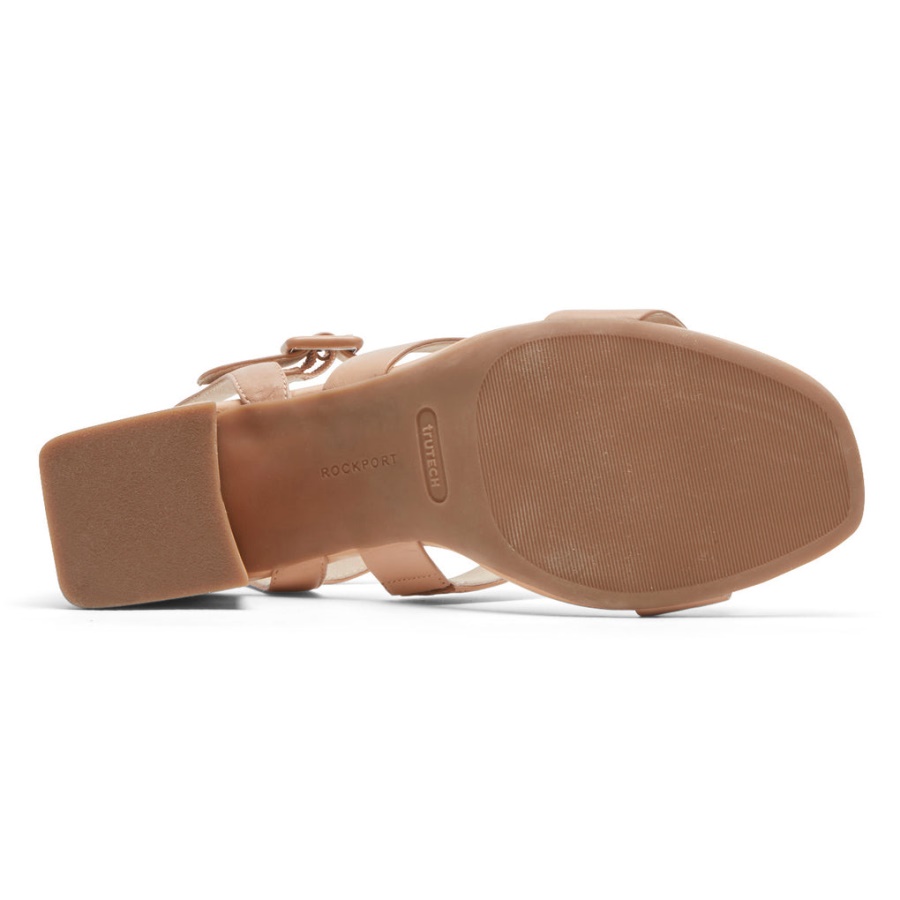 Rockport Feminino Farrah Salto De Tiras Macademia Lthr