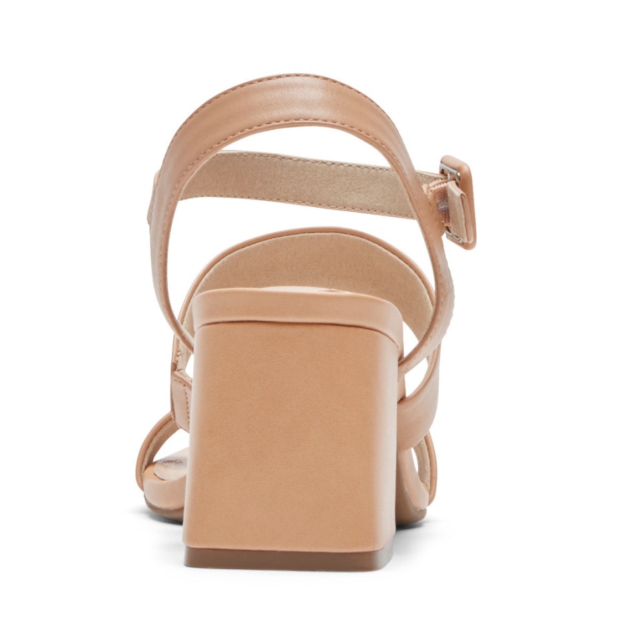 Rockport Feminino Farrah Salto De Tiras Macademia Lthr