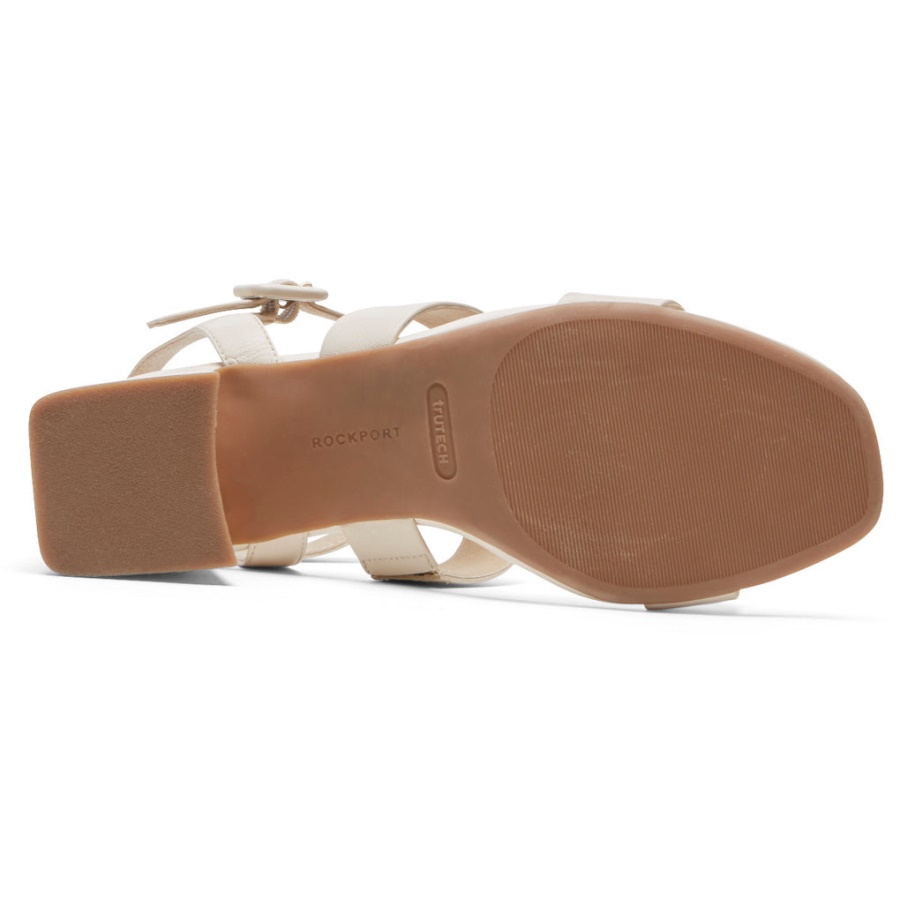 Rockport Feminino Farrah Salto Com Tiras Baunilha Lthr